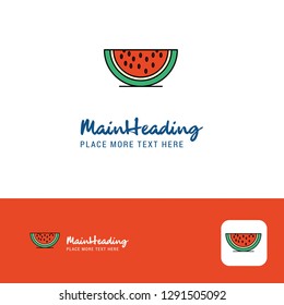 Creative Water melon  Logo Design. Flat color Logo place for Tagline. Vector Illustration