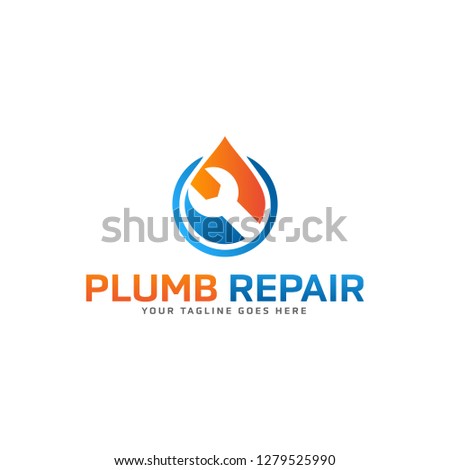 Creative  Water plumb repair logo design template Vector illustration [[stock_photo]] © 