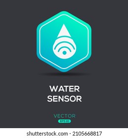 Creative (Water Sensor) Icon ,Vector Sign.