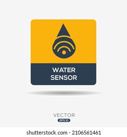 Creative (Water Sensor) Icon ,Vector Sign.