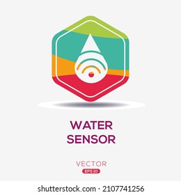 Creative (Water Sensor) Icon ,Vector Sign.