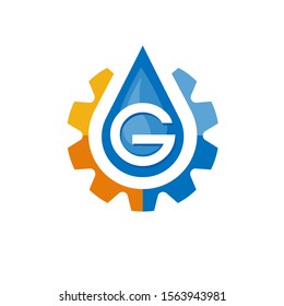 creative Water Tech with letter G template Design Vector