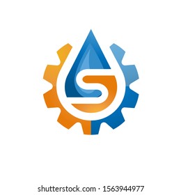 creative Water Tech with letter S template Design Vector