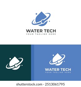Creative Water technology logo design template