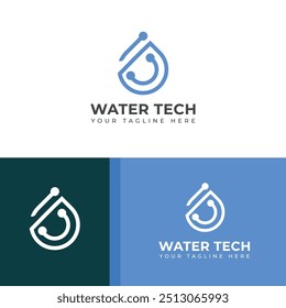 Modelo de design de logotipo da tecnologia Creative Water