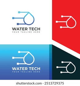 Creative Water technology logo design template