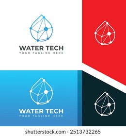 Creative Water technology logo design template