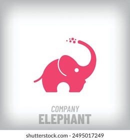 Creative water throwing elephant modern logo. Corporate company and ecology-nature icon set. vector