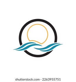 creative Water wave icon vector illustration design logo