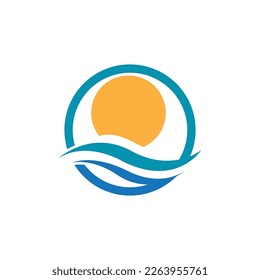 creative Water wave icon vector illustration design logo