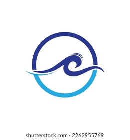 creative Water wave icon vector illustration design logo