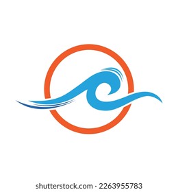 creative Water wave icon vector illustration design logo