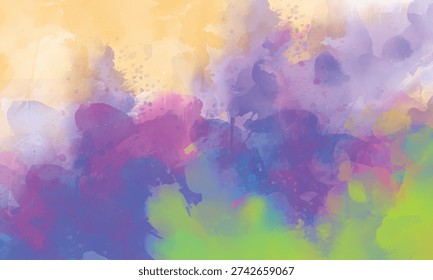 Creative watercolor background with soft layered stains and smooth artistic finish