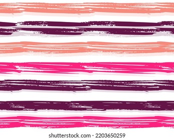 Creative watercolor brush stripes seamless pattern. For your designs: logo, for posters, invitations, cards, etc. Ethnic colorful skin tone colors. Retro vintage style vector illustration.