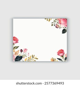 Creative watercolor flower card template