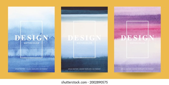 Creative Watercolor gradients. Hand painted vector textures.