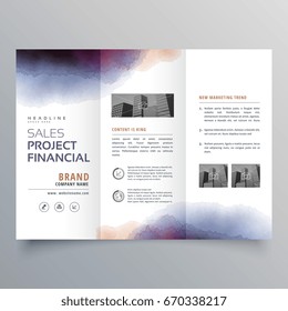 creative watercolor trifold brochure design template