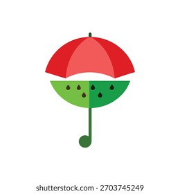 Creative Watermelon Regenschirm Logo Design Vektor