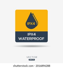 Creative (waterproof IPX4) Icon ,Vector sign.
