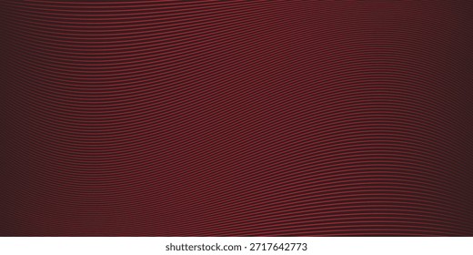 Fondo negro y rojo de la onda creativa con las líneas de la perspectiva. Ideal para temas tecnológicos, arte digital, carteles, ciencia ficción y composiciones abstractas modernas. elegante diseño de arte rojo