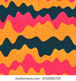 Patrón de fluido de onda creativa sin fisuras. Textura de rayas onduladas. Mármol fluido redondeado, fondo de decoración. Diseño de impresión de tela en campanario. Fondo de las formas de fluido de salpicadura de flujo de onda.