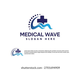 Iniciativa Creative Wave con Plantilla de diseño de logotipo médico Plus