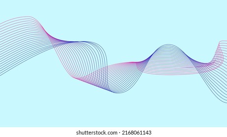 Creative wave of many lines on a white background isolated. Curved smooth lines created using bend tool. Abstract design. Vector illustration.