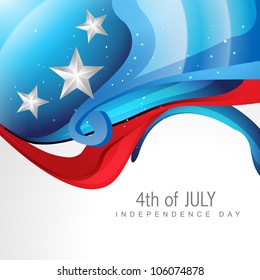 creative wave style 4th of july background