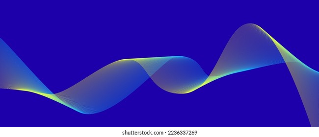 Creative wave in a Ukraine flag shape. Curved smooth sound stream or DNA. Abstract design. Vector illustration.