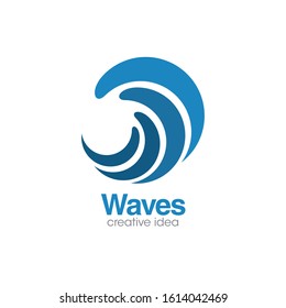 Creative Waves Logo and Icon Vector Template