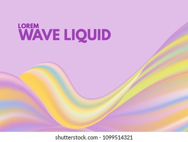 Creative Wavy Shape with 3D Effect. Trendy Wavy Background in Pastel Color Design. Composition with Gradient Mesh. Liquid Forms. Abstract Fluid Shape for Wallpaper, Web Design, Brochure, Visit Card.
