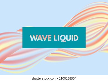Creative Wavy Shape with 3D Effect. Trendy Wavy Background in Pastel Color Design. Composition with Gradient Mesh. Liquid Forms. Abstract Fluid Shape for Wallpaper, Web Design, Brochure, Visit Card.