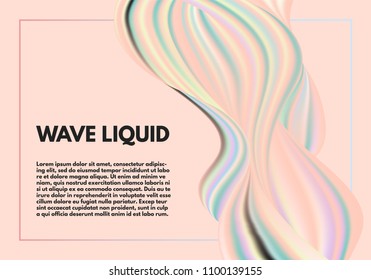 Creative Wavy Shape with 3D Effect. Trendy Wavy Background in Pastel Color Design. Composition with Gradient Mesh. Liquid Forms. Abstract Fluid Shape for Wallpaper, Web Design, Brochure, Visit Card.