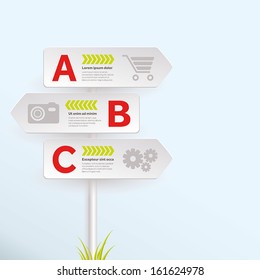 Creative way sign template for infographics and reports