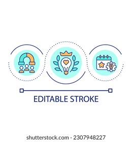 Creative ways to engage customer loop concept icon. Innovations in marketing. Business abstract idea thin line illustration. Isolated outline drawing. Editable stroke. Arial font used