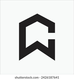 Creative WC or CW initial monogram flat modern brand unique style logo design. 