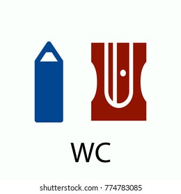 Creative WC or toilet isolated flat vector icon