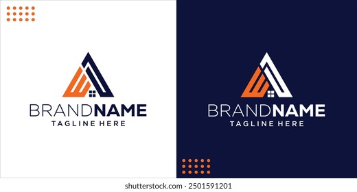 Creative WD Letter Logo With House, Design Inspiration, Illustration, Vector
