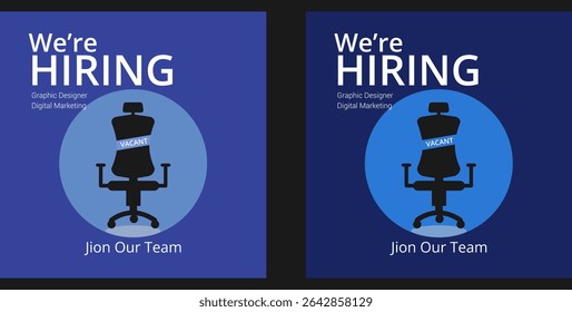 Creative we are hiring job vacancy social media post or Social Media Banner design template, We are hiring job vacancy square web banner layout