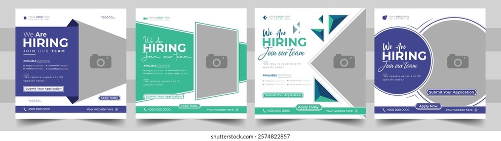 Creative We are hiring join to the team. Hiring recruitment vector creative design and social media post template Creative hiring poster. hiring social media post design.