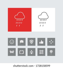 Creative Weather Line Icon with Bonus Icons. 