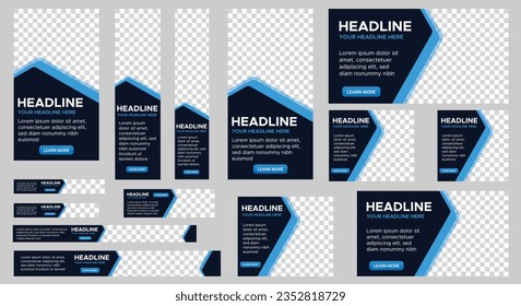 Creative Web Banner Ads Set, Horizontal Banner Set, Vertical Banner Set, Square Banner Set, Business Banners Template.