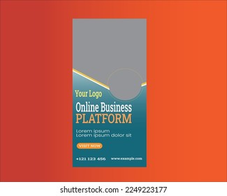 Diseño creativo de banner web 300-600. Plataforma de negocios en línea.