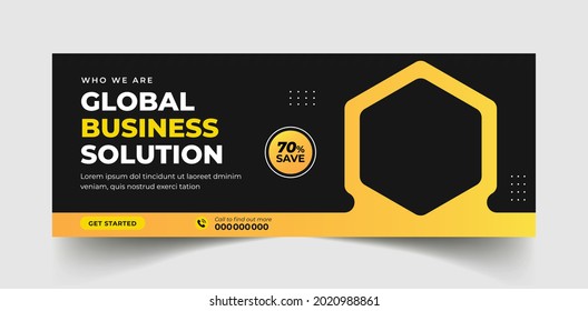 creative web banner design with fully editable, social media banner template