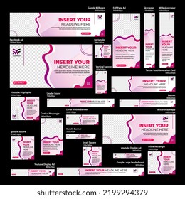 creative web banner of standard a place for photo purple gradient business ads banner vertical horizontal and square template