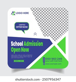 Creative Web Banner Template or Admission Open Social Media Post Design