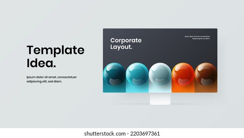 Creative web banner vector design concept. Modern desktop mockup site illustration.