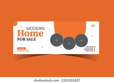 kreative Web-Banner in Standardgröße mit einem Platz für Fotos.Orange Schwarz. Vorlage für Geschäfts- und Werbebanner.