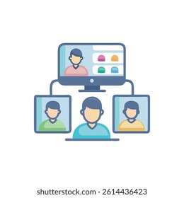 Creative Web Conference Icon for Digital Interaction