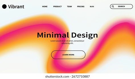 Diseño web creativo con Gradientes fluidos de color naranja brillante y rosa Formas líquidas en 3D, interfaz de usuario mínima y estilo futurista. Ideal para Anuncios, carteles, portadas, flyers, anuncios, presentaciones y páginas de destino.